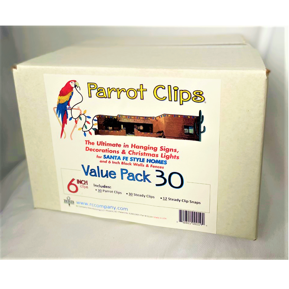 30 Pack 6" Parrot Clips
