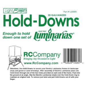 Hold Downs Directions