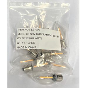 LED C-9 Clear Bulbs(11 per pkg.)