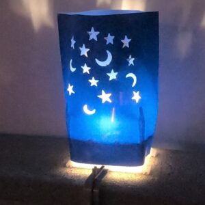 10 Pk Blue Die-Cut Star and Moons Electric Luminarias Sleeves