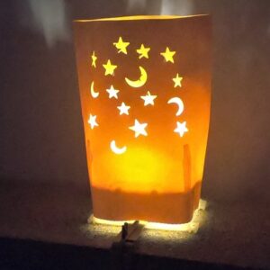 10 Pk Kraft Brown Die-Cut Star and Moons Electric Luminarias Sleeves