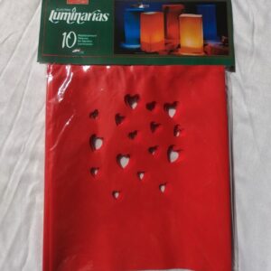 10pk Die-Cut Red Hearts Electric Luminarias Sleeves