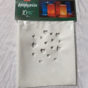 10pk Die-Cut White Hearts Electric Luminarias Sleeves