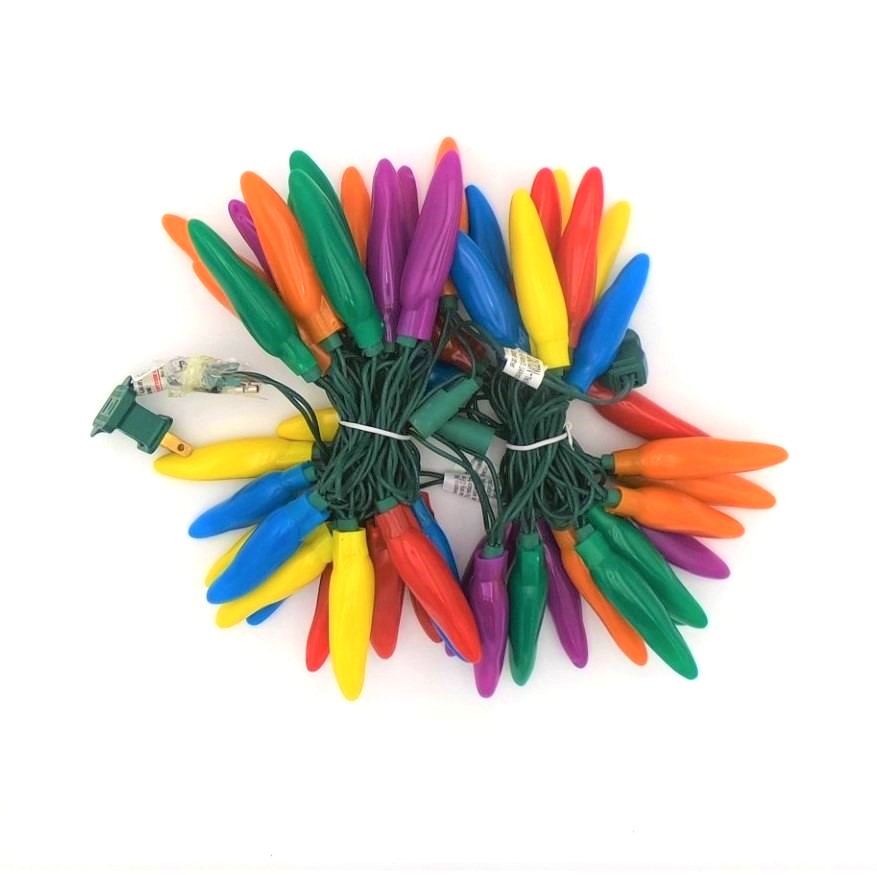 C18225 50 LED Rainbow Chili Pepper Lights bunched by RC Company LLC