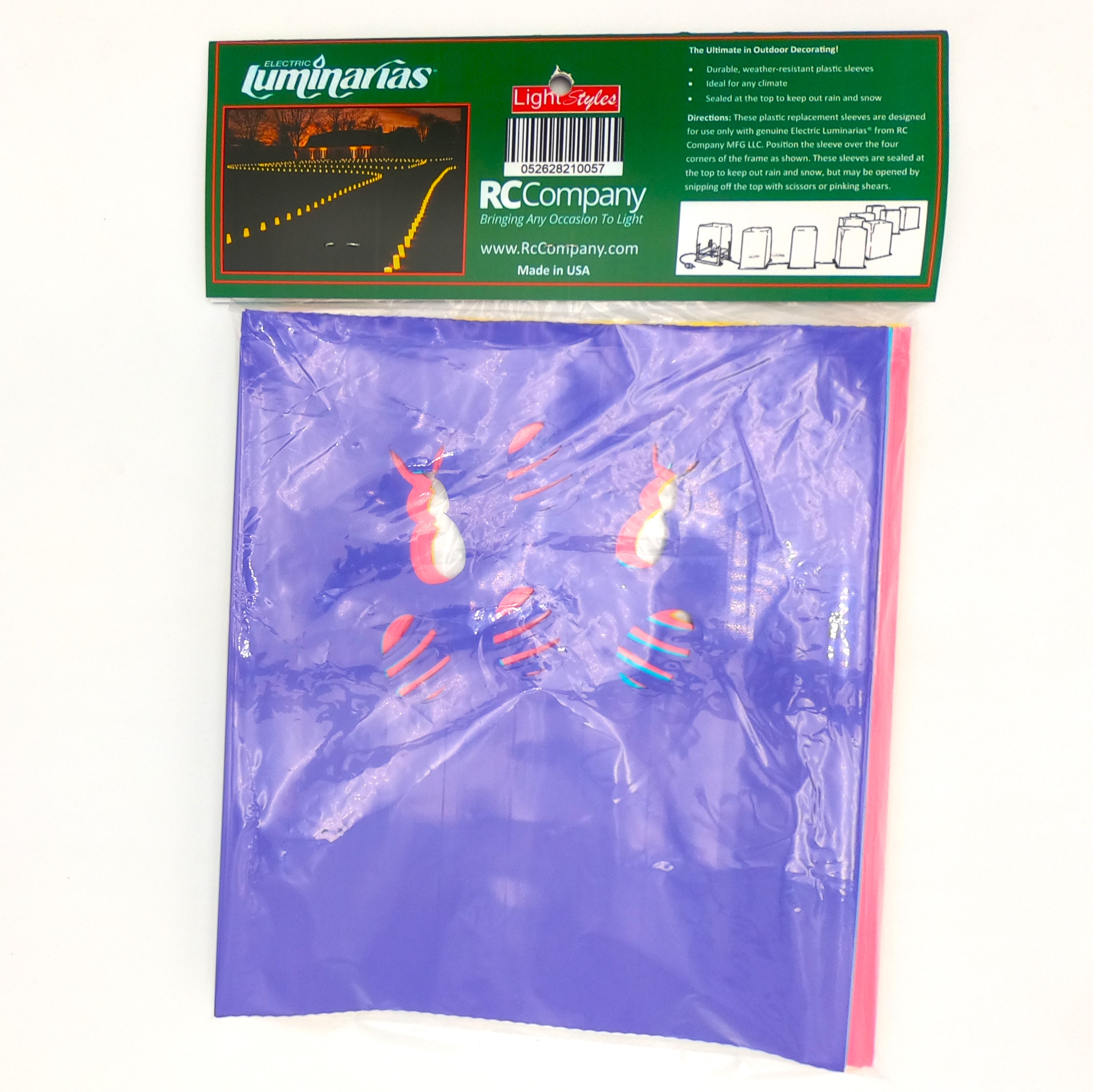 L10401 10 pack Pastels (Yellow Pink Blue Purple) Bunnies & Eggs Luminarias Sleeves Back by RC Company LLC