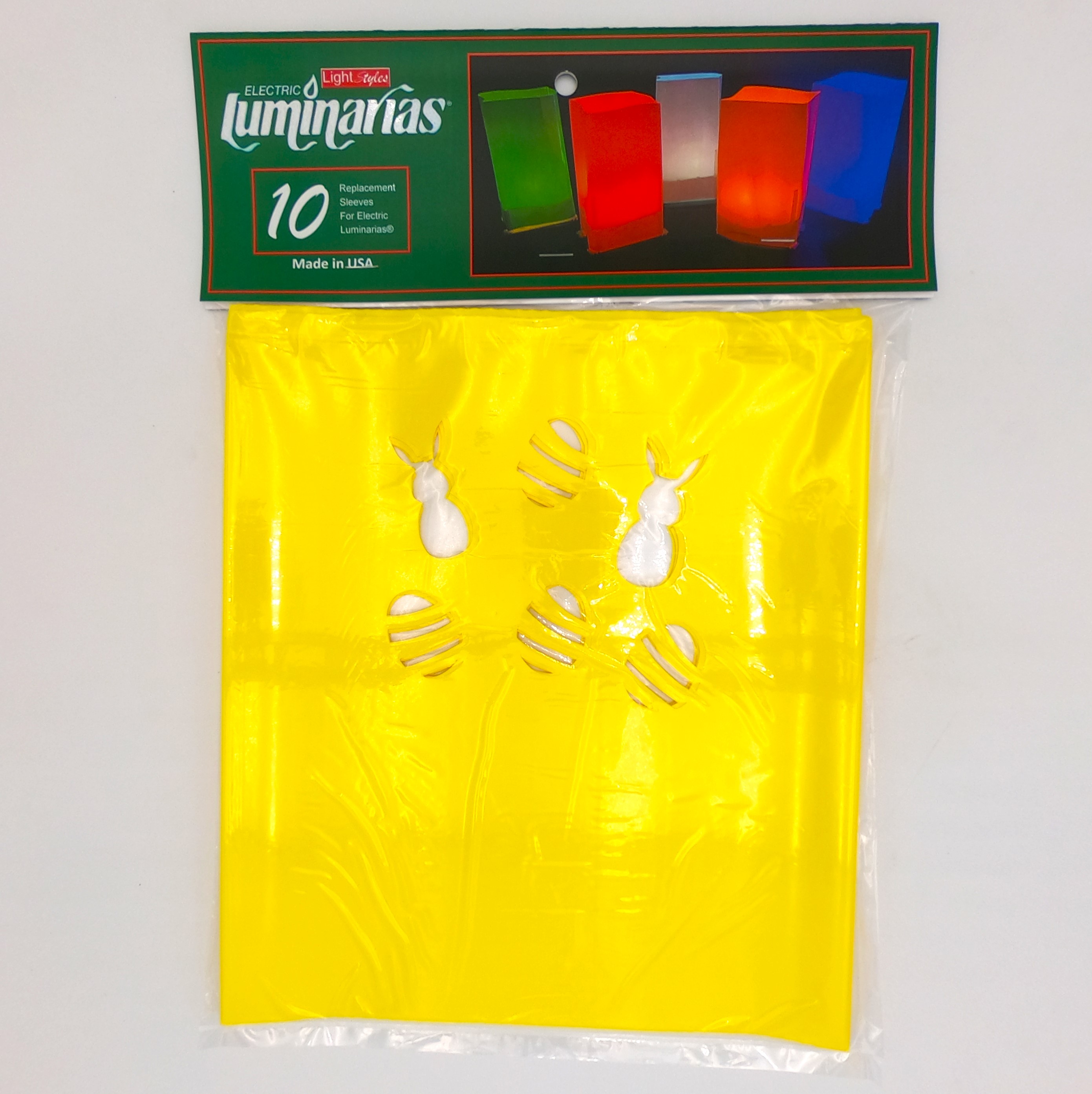 L10403 10 pack Pastel Yellow Bunnies & Eggs Luminarias Sleeves Front by RC Company LLC